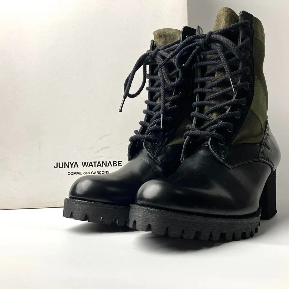 Junya Watanabe Comme des Garçons Chunky Combat Lace-Up Boots 9-Hole 23cm - Image 2 of 4