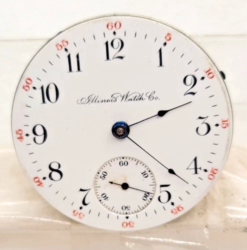 Antique Illinois 1905  Open Face  Pocket Watch Movement - 17 J-18 S !RUN GREAT!