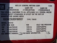 Used Windshield Wiper Motor fits: 2005 Chevrolet Silverado 2500 pickup classic s