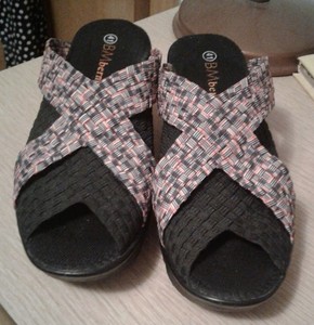 Bernie Mev Woven Upper Wedge Mules "Bernadette" Size EU41/US10.5-11 Worn Once!