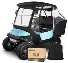 4-Passengers Golf Cart Enclosure for Club Car Precedent 57" Short Roof, Black