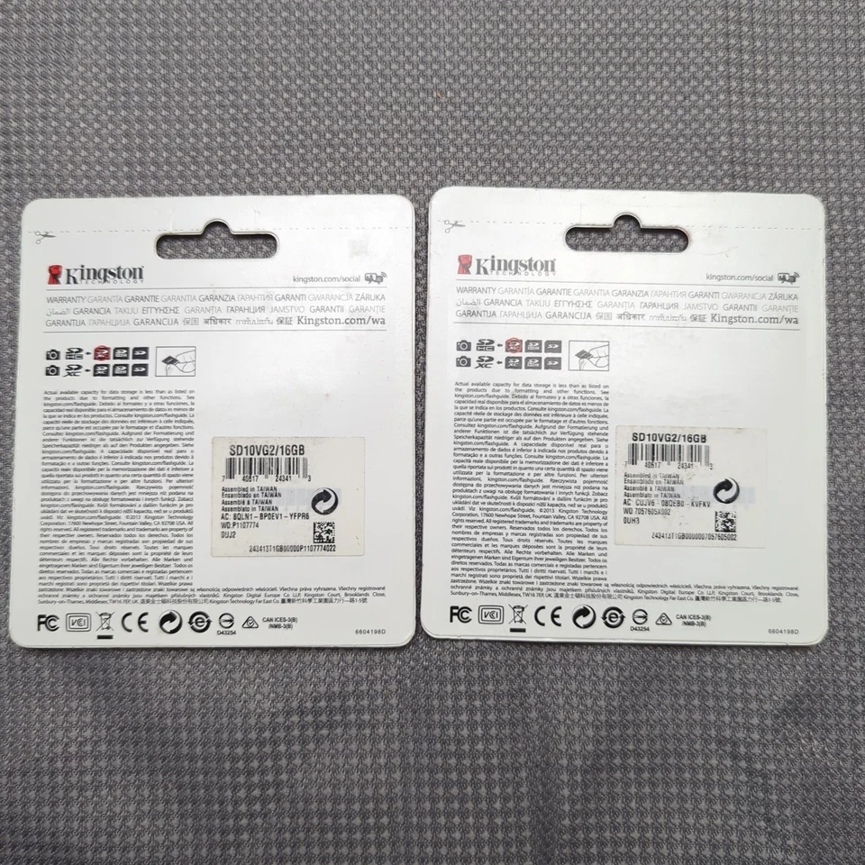 Kingston SDHC 16GB Memory Card x2 Class 10 45MB/s Rare New Sealed UK - Image 4 of 4