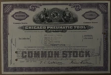 Chicago Pneumatic Tool Co. - 1968 dated Stock Certificate - #N0109902✨