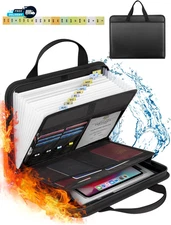 Important Document Organizer  Fireproof Expanding File Folder Storage 