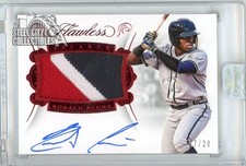 Ronald Acuna Jr 2018 Flawless Ruby Rookie Patch Autograph Card #PA-RA 17/20