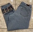 Mens 36X30 LL BEAN Flannel Lined Natural Fit Distressed Denim Jeans Pants 130657 — photo 2