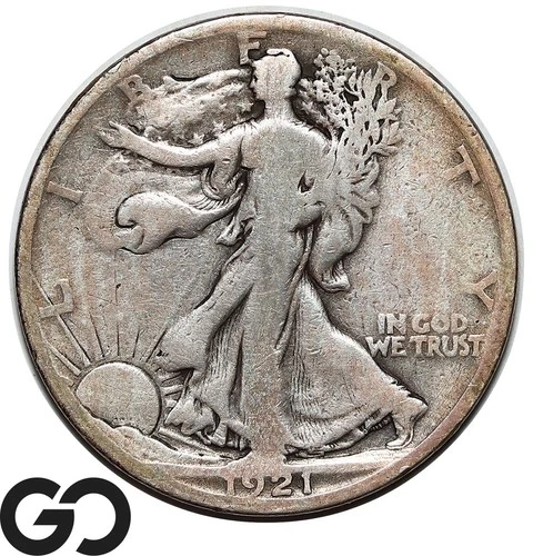 1921-S Walking Liberty Half Dollar, Better Date, Low Mintage