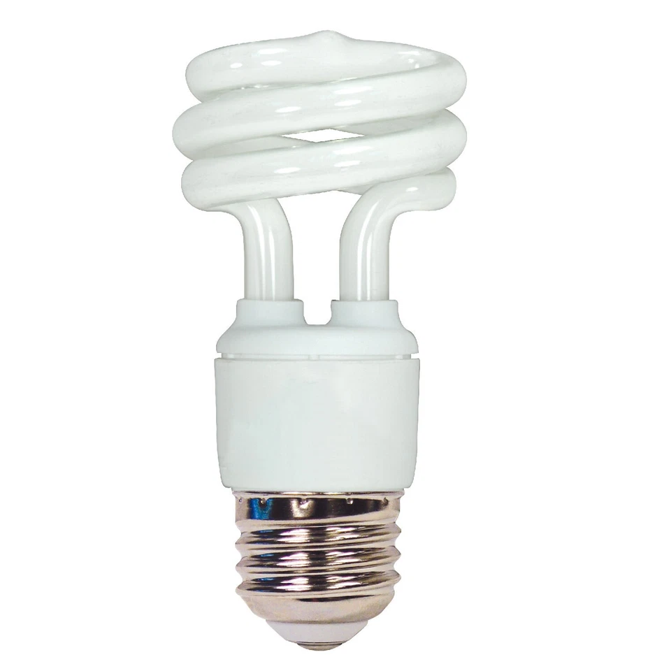 Mini Spiral CFL Light Bulb Medium Base 13Watt 750 Lumens SUNLITE SM13/27SU 6PK! - Image 2 of 3