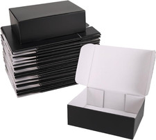 Black 12X9X4 Shipping Boxes Set of 25, Corrugated Cardboard Mailer Boxes for Sma