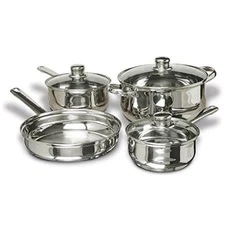 CONCORD 7-Piece Stainless Steel Cookware Set, includes Pots and Pans