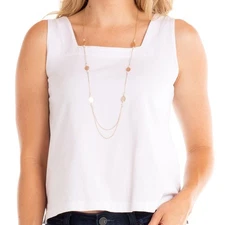 Fresh Produce medium white jersey cotton $39 boxy tank top nwt new m