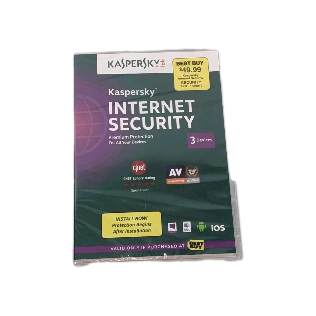 Kaspers Internet Security Premium Protection 3 Devices Sealed Windows MAC iOS