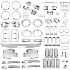 Chrome Steering wheel Dash Accessories Full Set Trims for Jeep Patriot 2011-2016