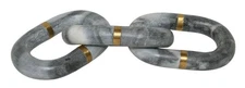 Gray Marble Decorative Chain Link with Brass Inlay Modern Luxury Decor Accent