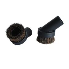 2PCS Black Round Dust Brush 1.25'' Vacuum Adapter Horse Hair for Most Cleaners