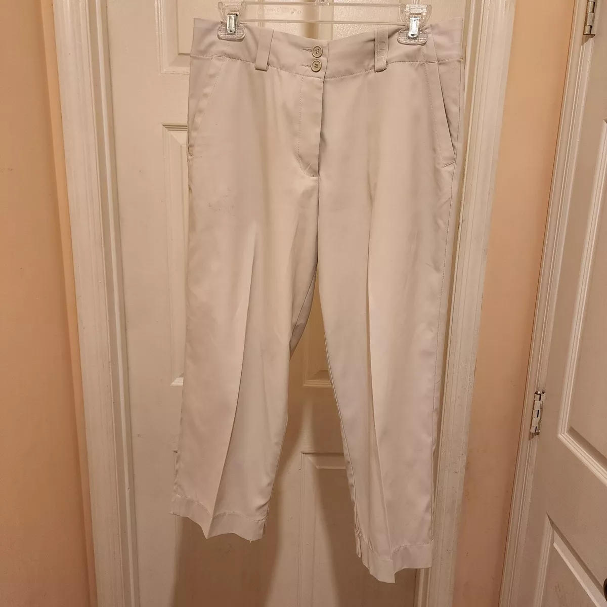 Nike Dri Fit Women's Golf Pants Size Medium Light Khaki EUC