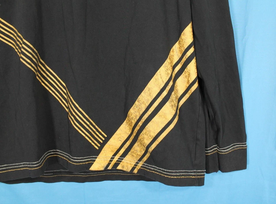 De colección Para Hombre COOGI Negro/Dorado CHEVRON SHIELD LOGO Rayas LONG SLV. Camiseta Talla XL Foto 4 de 4