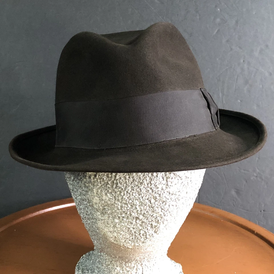 Sombrero Vintage Royal Stetson 1900’s Matthews Miller Fedora Marrón 6.5 John B Stetson Foto 2 de 4
