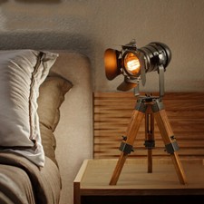 Antik Stehleuchte Filmstrahler Retro Vintage Stil Stativ Scheinwerfer Stehlampe