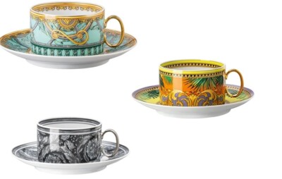 Versace Rosenthal Set 3 Pcs Tea Cups with Saucers Porcelain - Official Seller