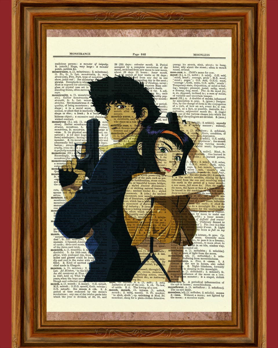 Cowboy Bebop Anime Dictionary Art Print Poster Spike Spiegel Faye