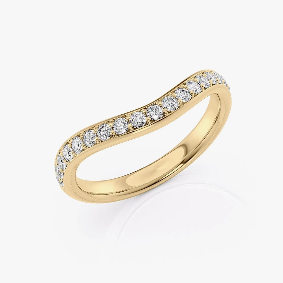 14K Yellow Gold Band Engagement Ring 0.50 Ct Lab Created Round Cut 3.0 MM - Image 3 of 4