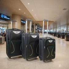 Baggo 3 Piece Set Heavy Duty Softside Spinner360 - Luggage Suitcase