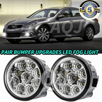 For Infinti G37 2010-2013 Clear Lens Pair Bumper Upgrades Fog Lights Front Lamps