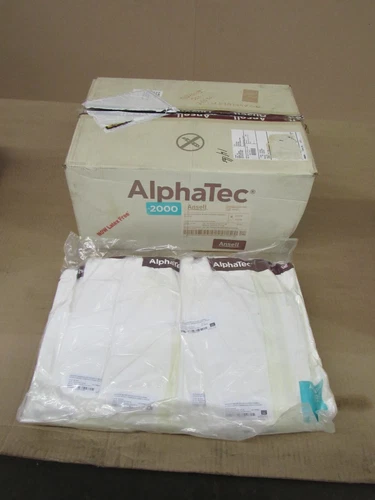 LOT OF 25 ANSELL ALPHATECH 2000 LATEX FREE BOUND HOODED COVERALL 682000C SZ 2XL - product listing photo