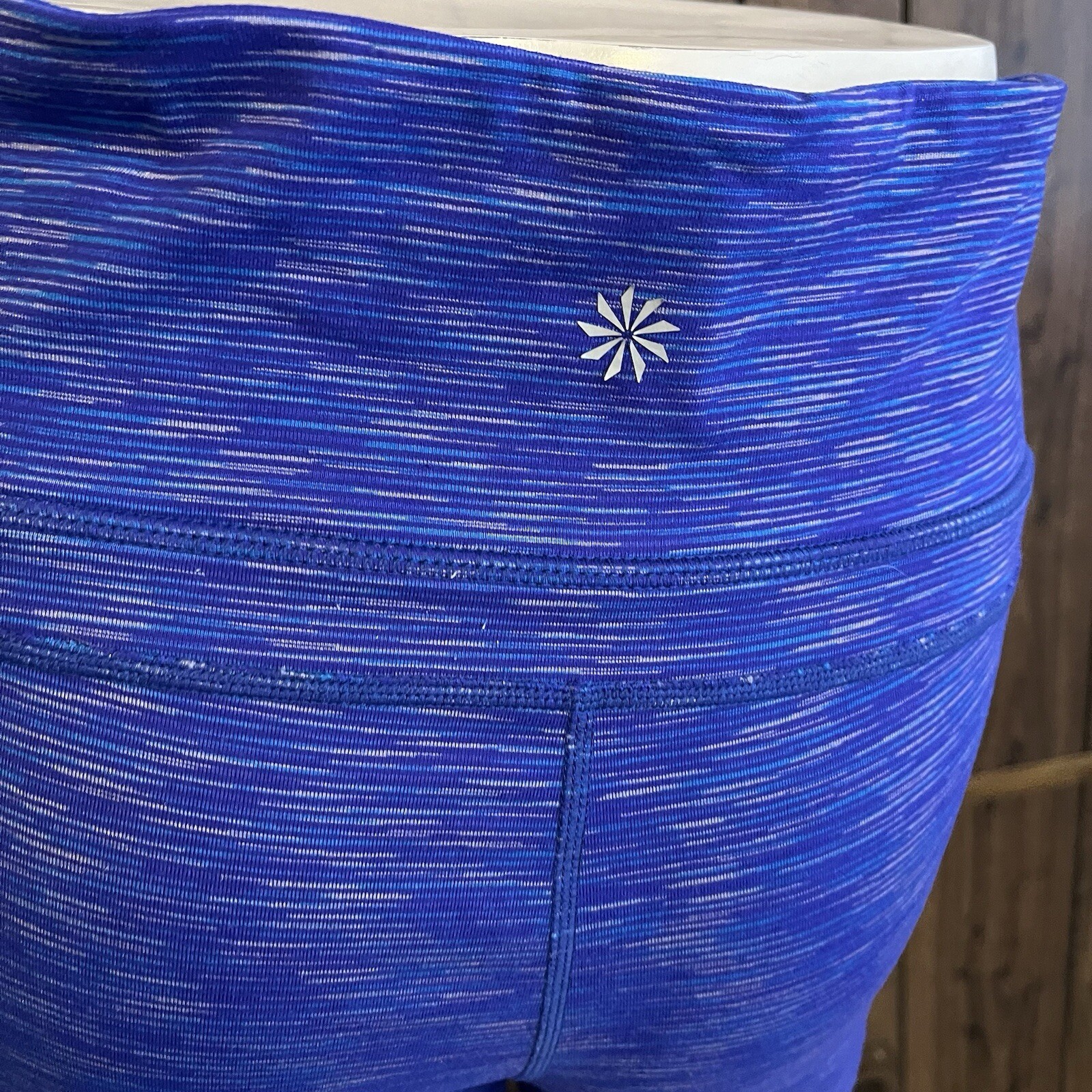 Athleta Blue Pull On Capri Split Hem Leggings Sz … - image 5