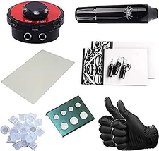 ONE TATTOO WORLD PEN KIT ROTARY MACHINE POWER SUPPLY 3 CARTRIDGE NEEDLES GLOVES