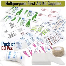 60 Piece Emergency First Aid Kit Supplies for Home Workplace Travel Sports Needs