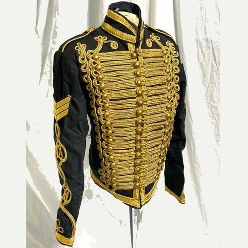 Men's Black Ceremonial Gold Braiding Hussar Jacket video thumbnail