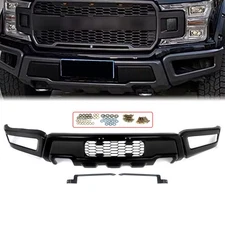 For 2018 2019 2020 Ford F150 F-150 Front Bumper Cover Steel Black Raptor Style