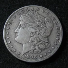 1898 s - MORGAN SILVER  DOLLAR  -   VF