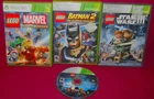 LEGO Xbox 360 Bundle, 4 Game Lot Batman 2, Marvel Super Heroes Star Wars, Potter
