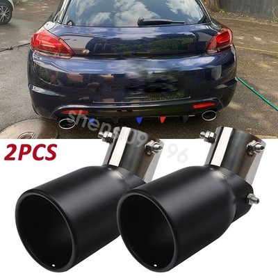 2PCS For VW Scirocco Car Exhaust Pipe Tip Rear Tail Throat Muffler Black