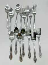 Lot of 15 Mixed Brands and Patterns of Stainless Steel Flatware Silverware