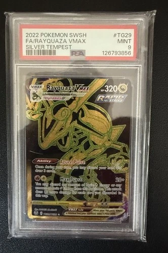 2022 Pokemon SWSH Silver Tempest #TG29 FA/ Rayquaza VMAX PSA 9 MINT