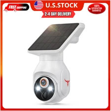 1080p Wireless Security Camera with Solar Panel, AI Motion, Night Vision
