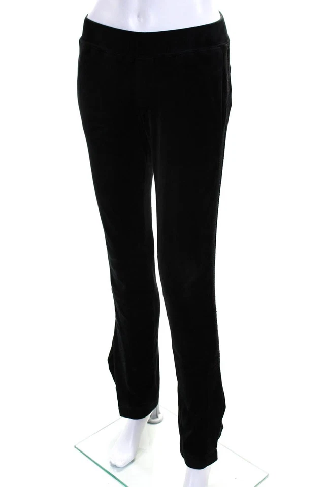 Calça de moletom feminina Pam & Gela cintura baixa perna reta dividida preta tamanho pequeno - Imagem 2 de 4