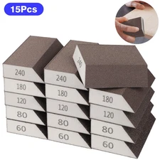15PCS 60-220 Grit Drywall Sanding Sponge Block Pads Wet Dry Sandpaper Sand Paper