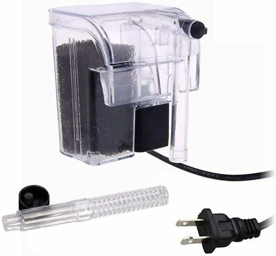 Aquarium Fish Tank Mini Waterfall Hang On External Oxygen Pump Water Filter US