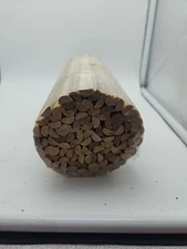 Pack of 100 Half Circle Hardwood Dowel Rods 1/2" Dia x 10.75" 