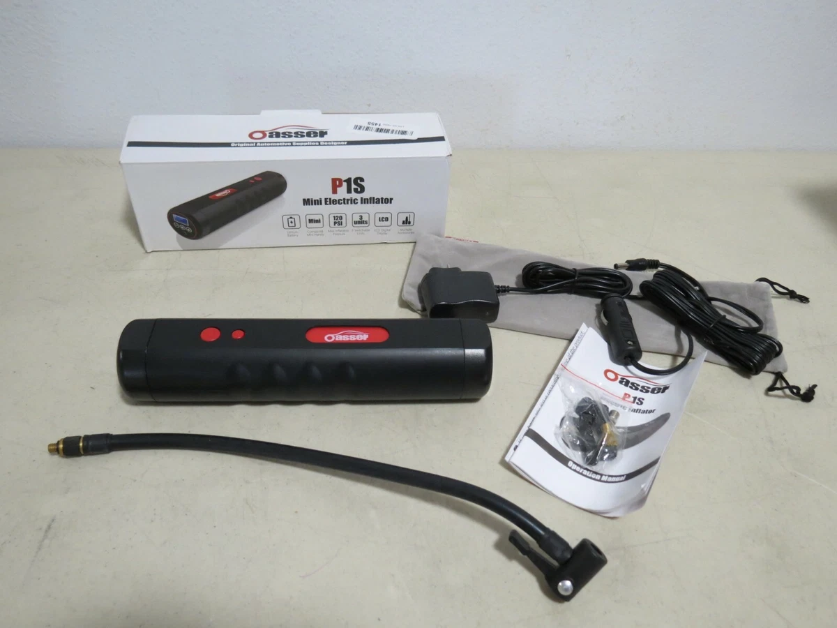 OASSER P1S PORTABLE MINI ELECTRIC INFLATOR LCD LED LIGHT HAND HELD