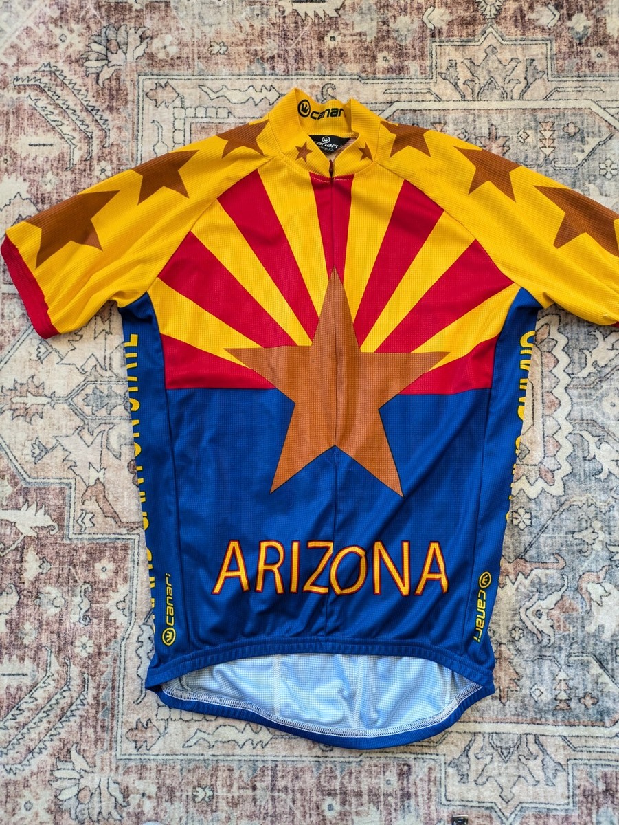 Maillot De Cyclisme Canari Drapeau Arizona - Manches Courtes 1/2 Zip - Taille S Homme - Occasion Coloré