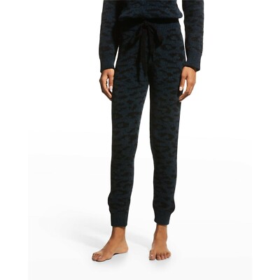 PJ Salvage Royal Socialite Navy Leopard Sweater Pants Jogger