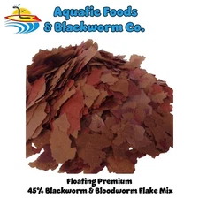 45% Blackworm & Bloodworm Flake Premium Mix, USA Made