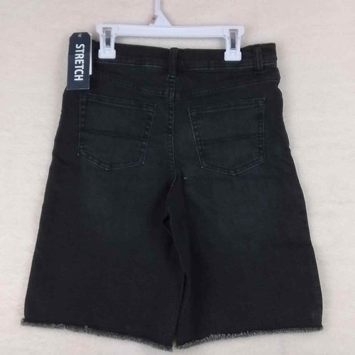 Oshkosh Jean Shorts Boys Size 12 in Faded Black w/ Distressing, Adjustable Waist - Picture 2 of 14