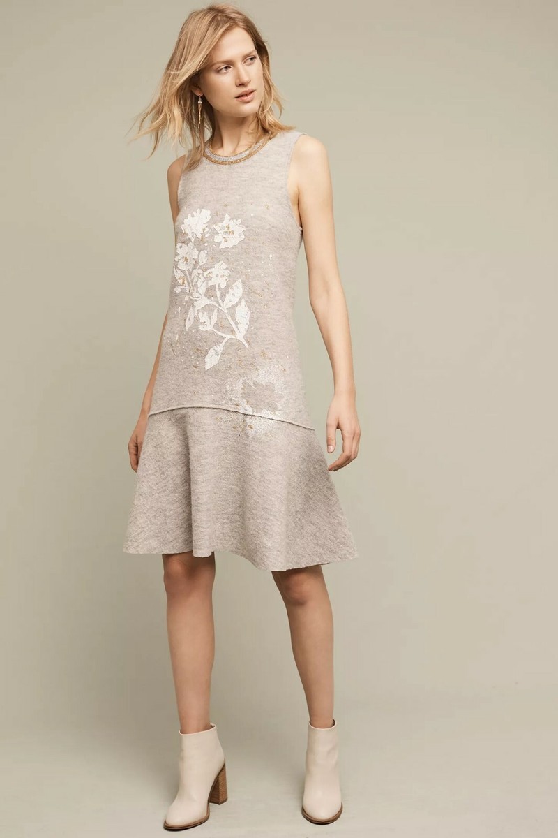 slim fit dress slacks Yoana Baraschi Anthropologie Size 0 In the Wings Gray Dress